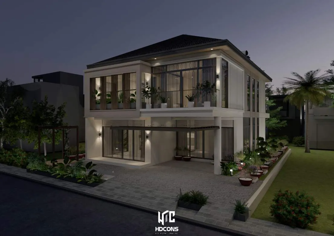 Thiết kế chiếu sáng biệt thự được nghiên cứu kĩ lưỡng với đèn gắn tường hắt sáng, đem đến ánh sáng dịu nhẹ vừa đủ
