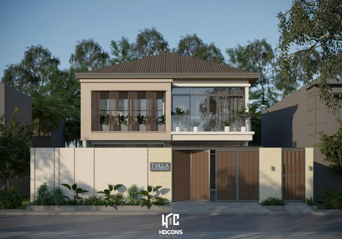 Thiết kế mặt đứng chính biệt thự hiện đại và sang trọng