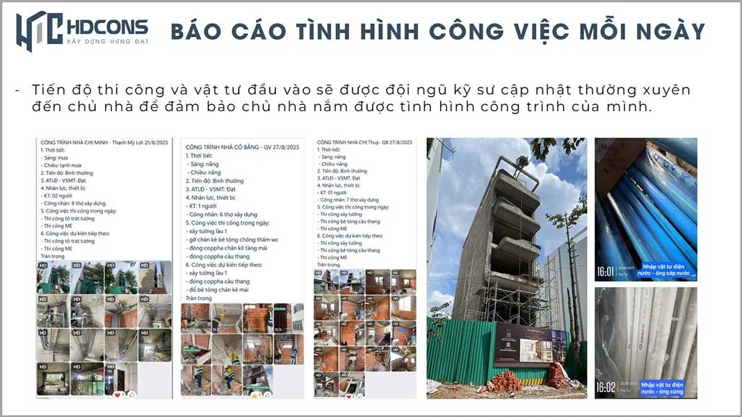 BẢNG GIÁ THI CÔNG TRỌN GÓI 33 7.14 Chat luong thi cong bao cao viec hang ngay