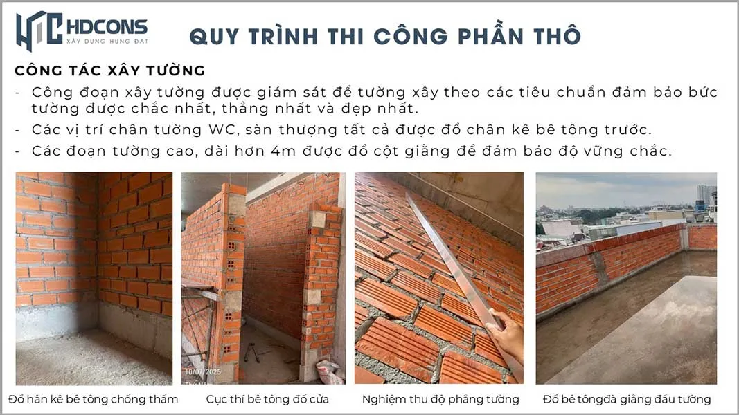 BẢNG GIÁ THI CÔNG TRỌN GÓI 25 7.6 Chat luong thi cong cong tac xay tuong