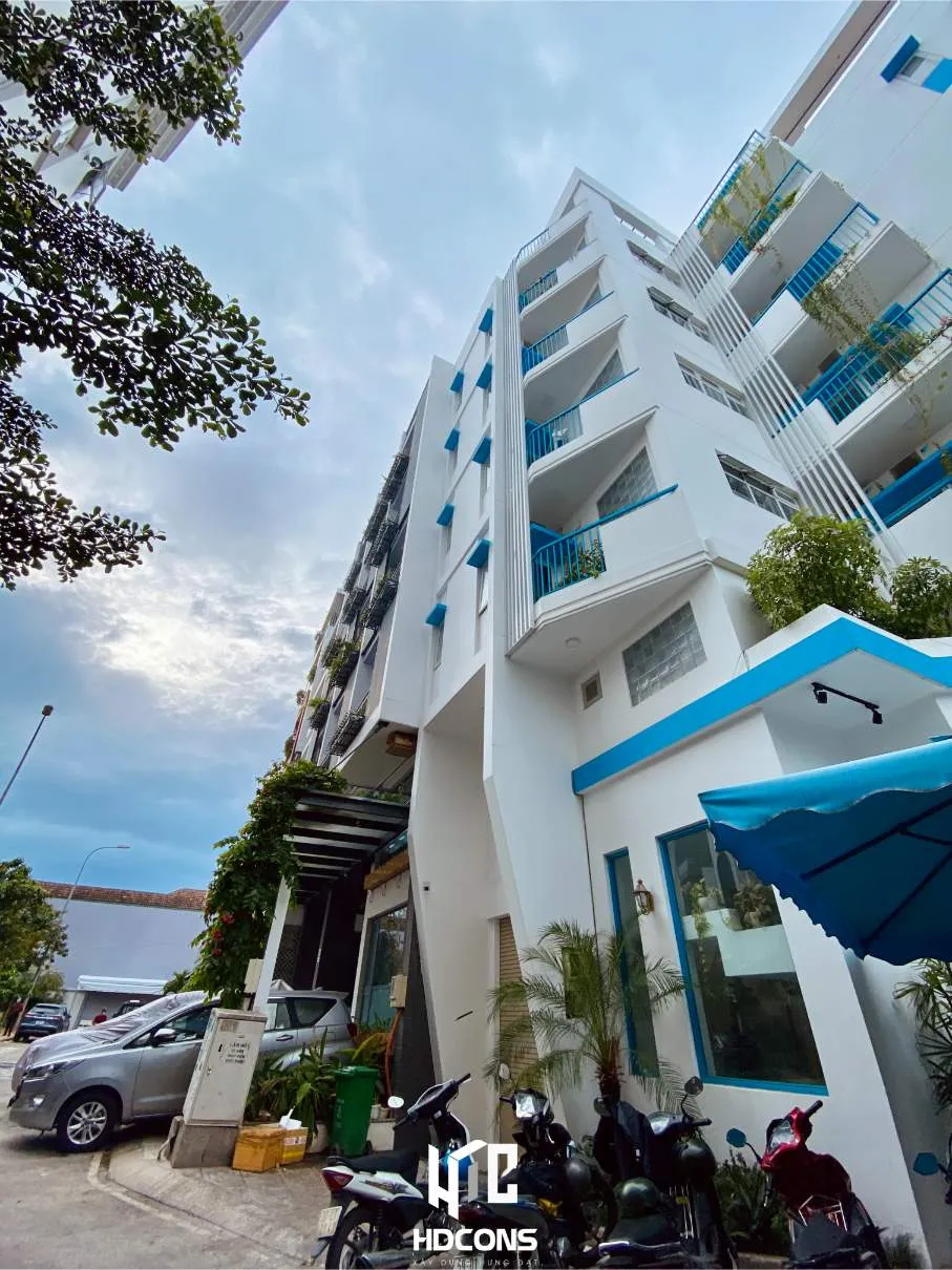Mặt đứng thi công với nhiều chi tiết sắc nét