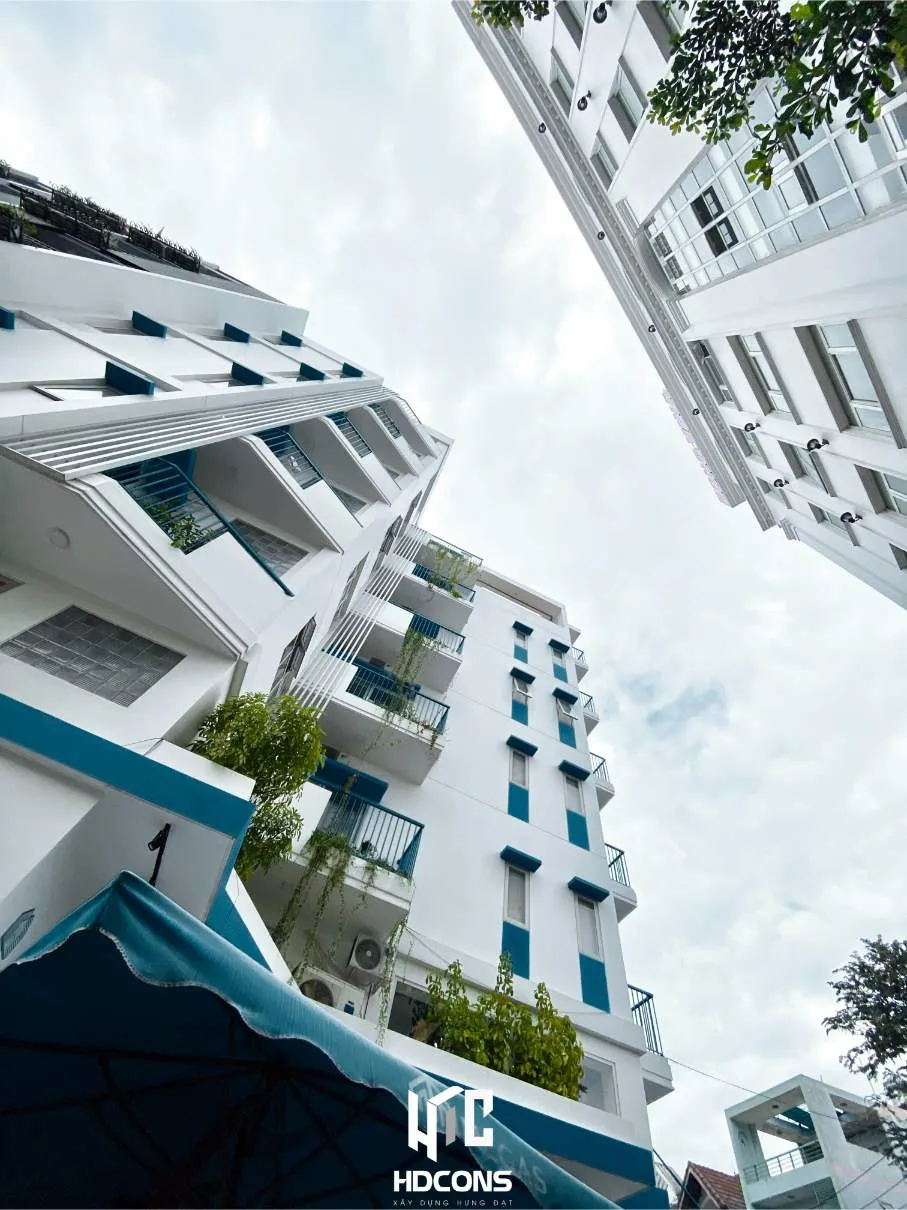 Mặt đứng thi công thẳng tắp tinh tế