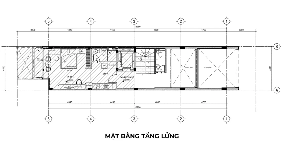 Mặt bằng bố trí tầng lửng
