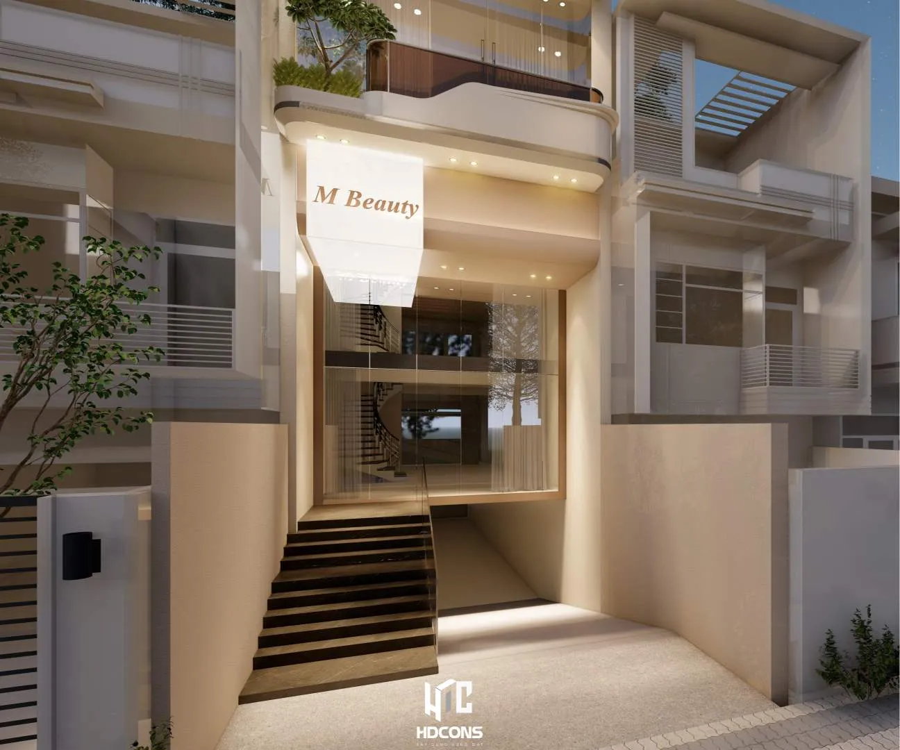 Thiết kế chiếu sáng mặt đứng tạo cảm giác chào đón