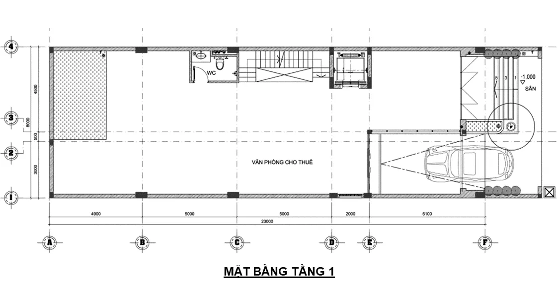 Mặt bằng bố trí tầng 1