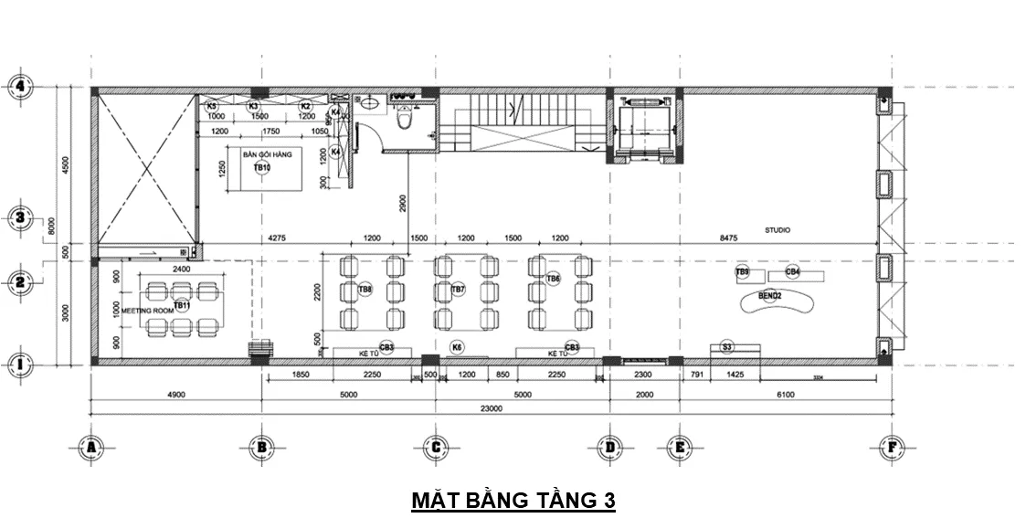 Mặt bằng bố trí tầng 3