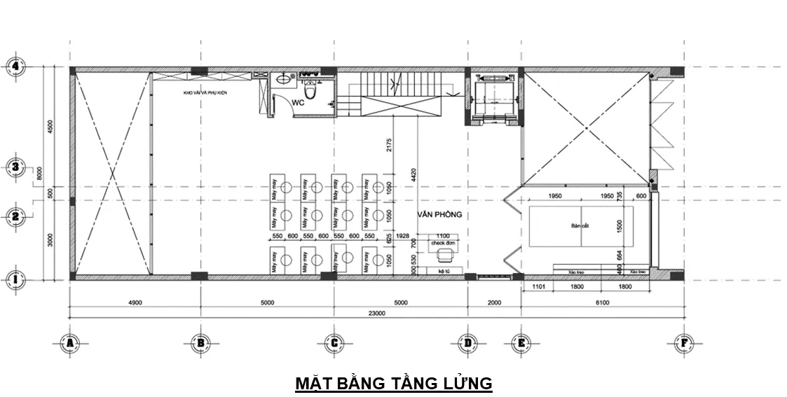 Mặt bằng bố trí tầng lửng